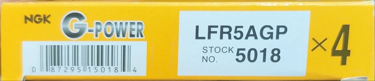 شمع سوزنی پایه بلند تارا .شاهین LFR5AGP 5018 (اصلی ) با ضمانت (هر عدد) | NGK ژاپن